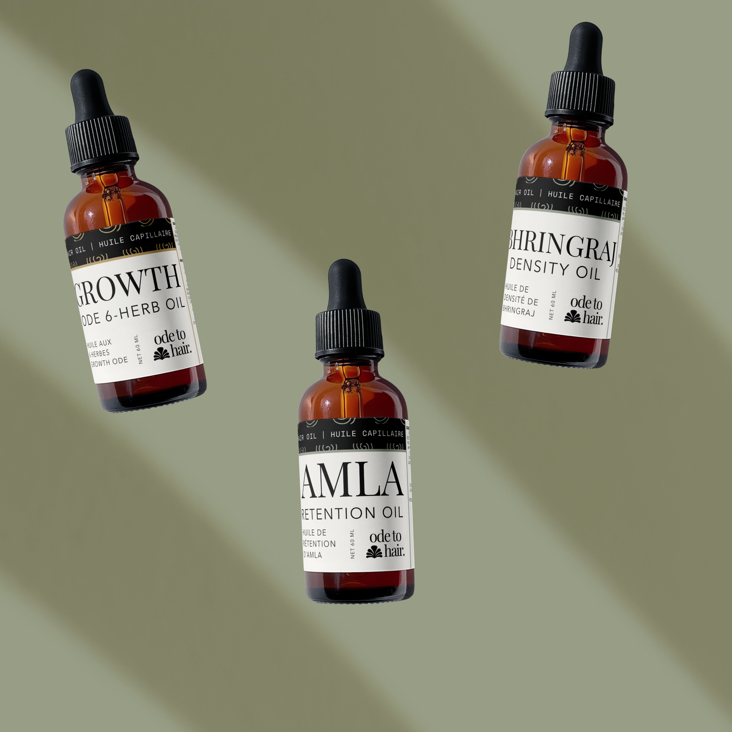 Complete Ayurvedic hair oil set with multi herb oil, bhringraj oil, and amla oil for full scalp nourishment and natural hair growth support